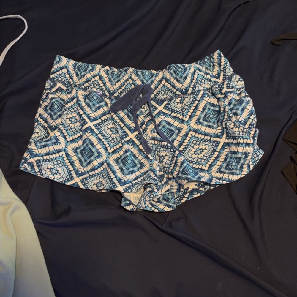 Blue Patterned Women's Shorts